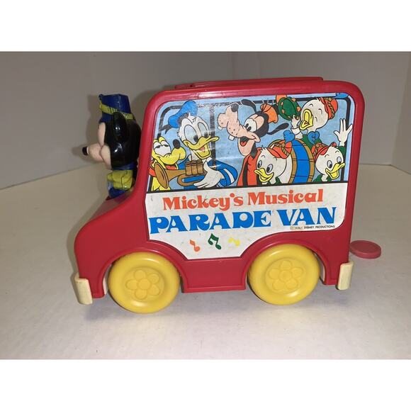 Vtg Mickeys Musical Parade Van Music Walt Disney LJN Toy Hong Kong Works - Picture 3 of 12